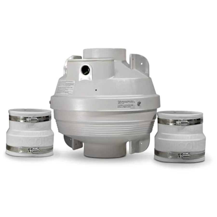 Radon Mitigation System Kit for Sub-Slab Depressurization, Basements, Crawlspaces — Radon Fan Kit with 2 Couplers 4” to 3”
Radon Mitigation System Kit for Sub-Slab Depressurization, Basements, Crawlspaces — Radon Fan Kit with 2 Couplers 4” to 3”