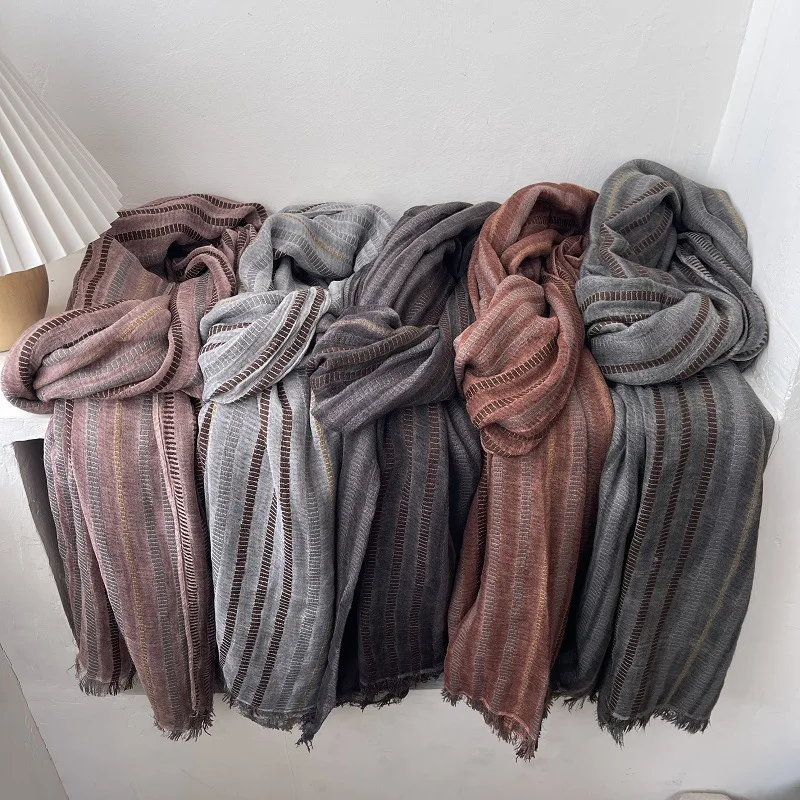 Unisex Cotton Linen Striped Scarf Autumn Winter Men's Scarves Warm Neckerchief Male Accessories Short Tassel Bufanda Muffler
Unisex Cotton Linen Striped Scarf Autumn Winter Men's Scarves Warm Neckerchief Male Accessories Short Tassel Bufanda Muffler