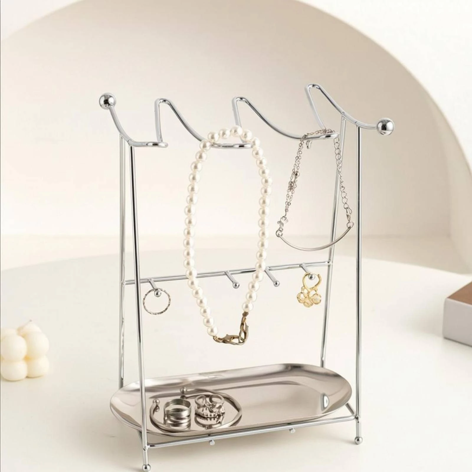 Jewelry Display Rack Modern Design Jewelry Holder Rack Necklace Stand Lightweight Earring Organizer Stand Small Hooks
Jewelry Display Rack Modern Design Jewelry Holder Rack Necklace Stand Lightweight Earring Organizer Stand Small Hooks