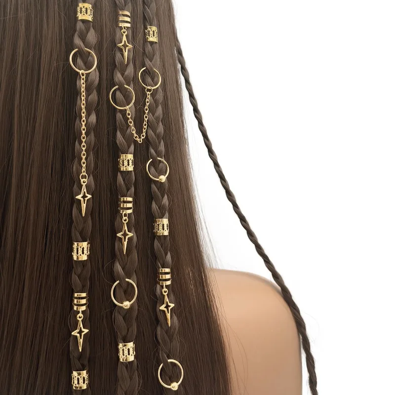 40Pcs Gold Metal Dreadlock Hair Rings with Chain Cross Star Charms for Braided Styles Non Slip Lightweight Daily High Quality
40Pcs Gold Metal Dreadlock Hair Rings with Chain Cross Star Charms for Braided Styles Non Slip Lightweight Daily High Quality