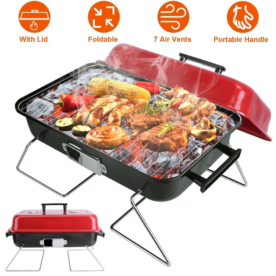 Portable Barbecue Smoker Charcoal Grill Outdoor Tabletop Grill Small Folding with Lid for Backyard Camping Picnics Beach
Portable Barbecue Smoker Charcoal Grill Outdoor Tabletop Grill Small Folding with Lid for Backyard Camping Picnics Beach