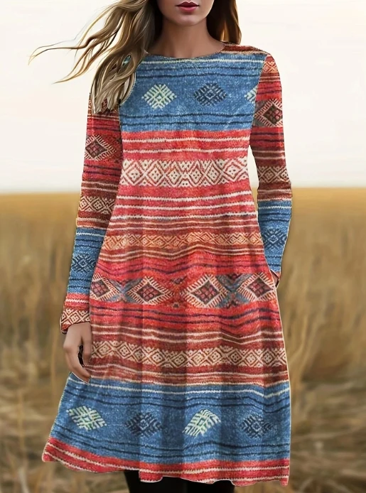 Dresses for Women Elegant Ethnic Style Printed Round Neck Long Sleeved Floral Dress 2023 Autumn Winter Spring New Fashion Casual
Dresses for Women Elegant Ethnic Style Printed Round Neck Long Sleeved Floral Dress 2023 Autumn Winter Spring New Fashion Casual