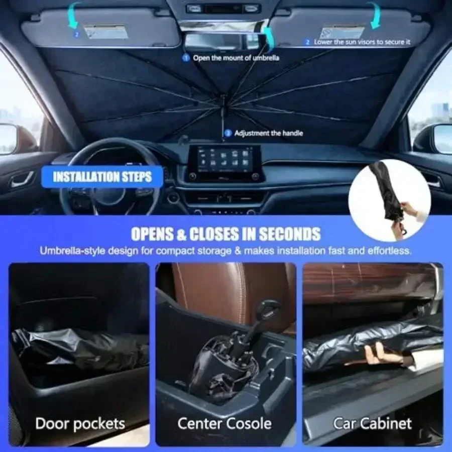 Car Windshield Sun Shade Umbrella Style Foldable UV Heat Reflective For Ford Escape 2013-2019
Car Windshield Sun Shade Umbrella Style Foldable UV Heat Reflective For Ford Escape 2013-2019