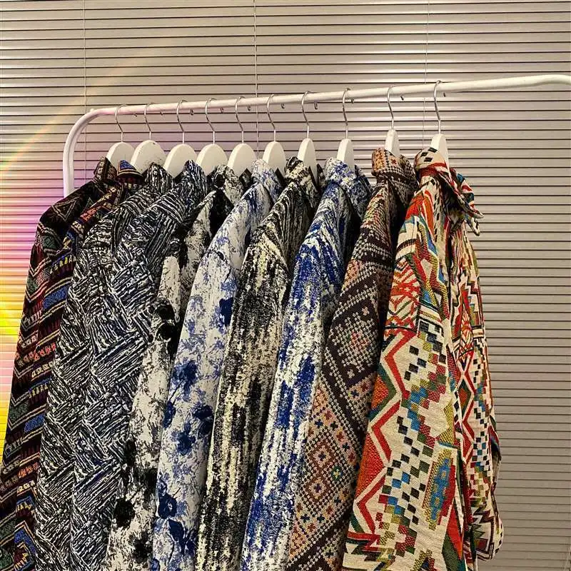 Cuban Vintage Woolen Shirt Loose Spring Clothing Japanese Harajuku Ethnic Style Artist Long Sleeved Shirt Jacket Men Clothing 
Cuban Vintage Woolen Shirt Loose Spring Clothing Japanese Harajuku Ethnic Style Artist Long Sleeved Shirt Jacket Men Clothing