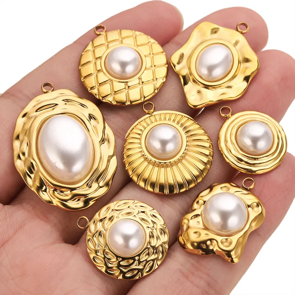 5pcs Stainless Steel Round Pearl Charm Gold Imitation Necklace Pendants for Jewelry Making Accessories DIY Earrings Necklace
5pcs Stainless Steel Round Pearl Charm Gold Imitation Necklace Pendants for Jewelry Making Accessories DIY Earrings Necklace