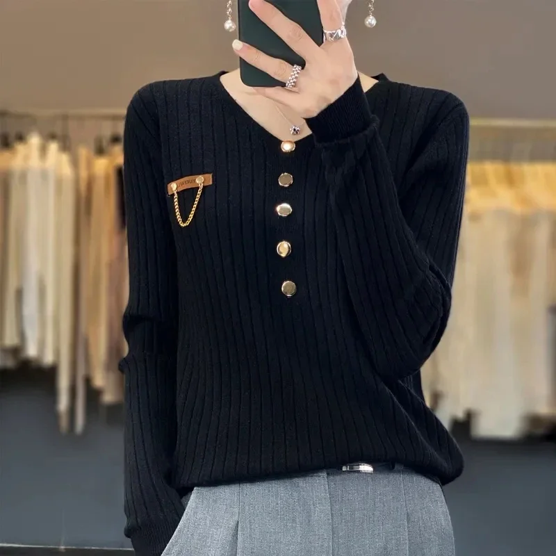 2025 New Womens Sweaters Spring Autumn V-neck Knitted Pullovers Loose Bottoming Shirt Cashmere Fashion Jumper Solid Sweater
2025 New Womens Sweaters Spring Autumn V-neck Knitted Pullovers Loose Bottoming Shirt Cashmere Fashion Jumper Solid Sweater