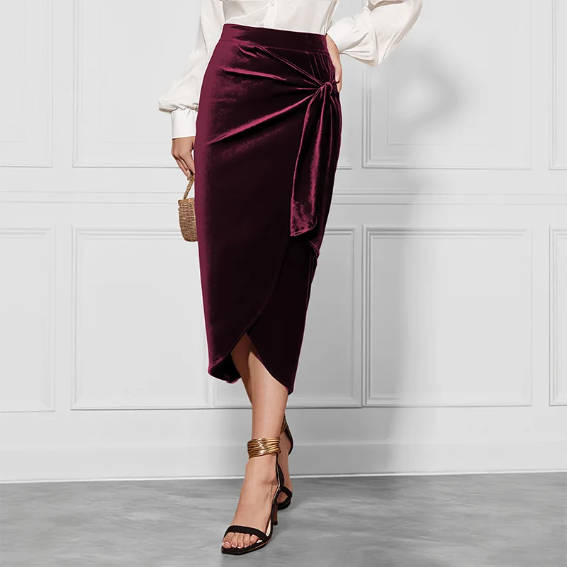 Sexy Chic Skirts Sheath Bodycon Midi Skirts Solid Color Kinked Skirt Commuter Autumn and Winter Split Velvet Skirt
Sexy Chic Skirts Sheath Bodycon Midi Skirts Solid Color Kinked Skirt Commuter Autumn and Winter Split Velvet Skirt