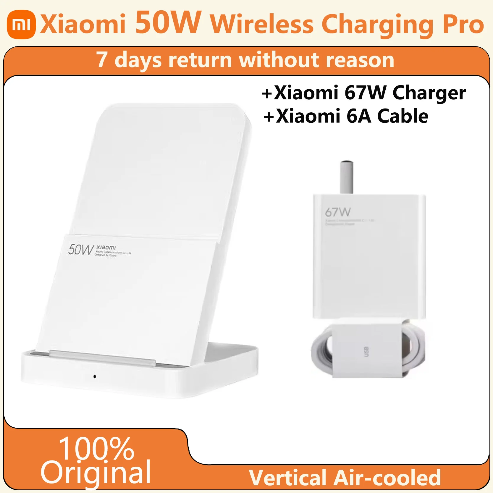 Original Xiaomi 50W Pro Vertical Air-cooled Wireless Charging Fast Charging Qi Stand for Xiaomi 14/13/12S Ultra/10 New
Original Xiaomi 50W Pro Vertical Air-cooled Wireless Charging Fast Charging Qi Stand for Xiaomi 14/13/12S Ultra/10 New