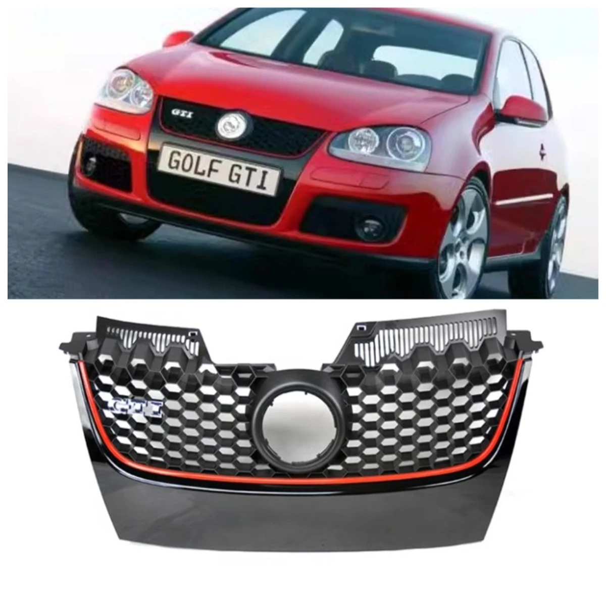 ABS GTI Honeycomb Front Grille Red/Silver Strip For VW Golf Mk5 2005-2009 Parrilla Sedan Replacement Grill Car Mod Accessory
ABS GTI Honeycomb Front Grille Red/Silver Strip For VW Golf Mk5 2005-2009 Parrilla Sedan Replacement Grill Car Mod Accessory