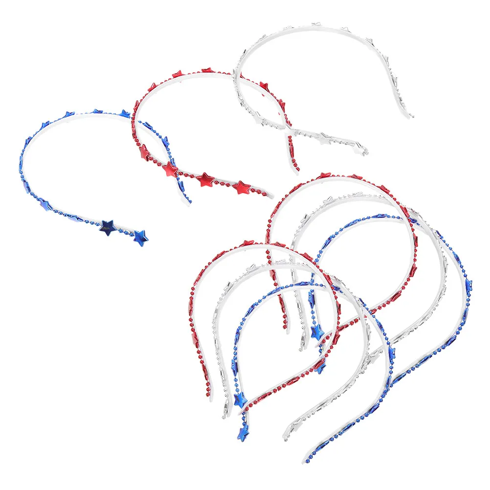 Набор из 9 патриотических повязок на голову со звездами ко Дню независимости для женщин и детей, аксессуары для волос на вечеринку в честь 4 июля, к национальному празднику
Набор из 9 патриотических повязок на голову со звездами ко Дню независимости для женщин и детей, аксессуары для волос на вечеринку в честь 4 июля, к национальному празднику