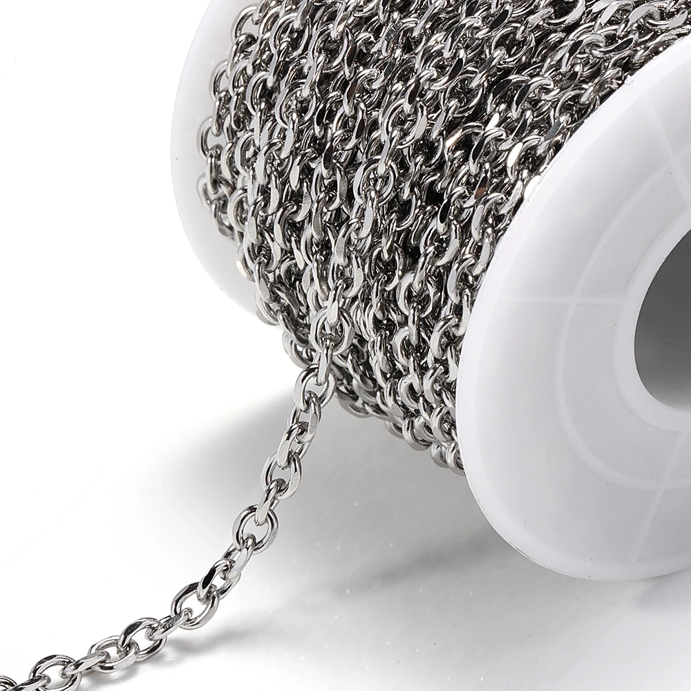 1meter/lot Stainless Steel Rolo Cable Bulk Chains for Jewelry Making Link DIY Punk Necklace Hiphop Bracelet Accessories Handmade
1meter/lot Stainless Steel Rolo Cable Bulk Chains for Jewelry Making Link DIY Punk Necklace Hiphop Bracelet Accessories Handmade