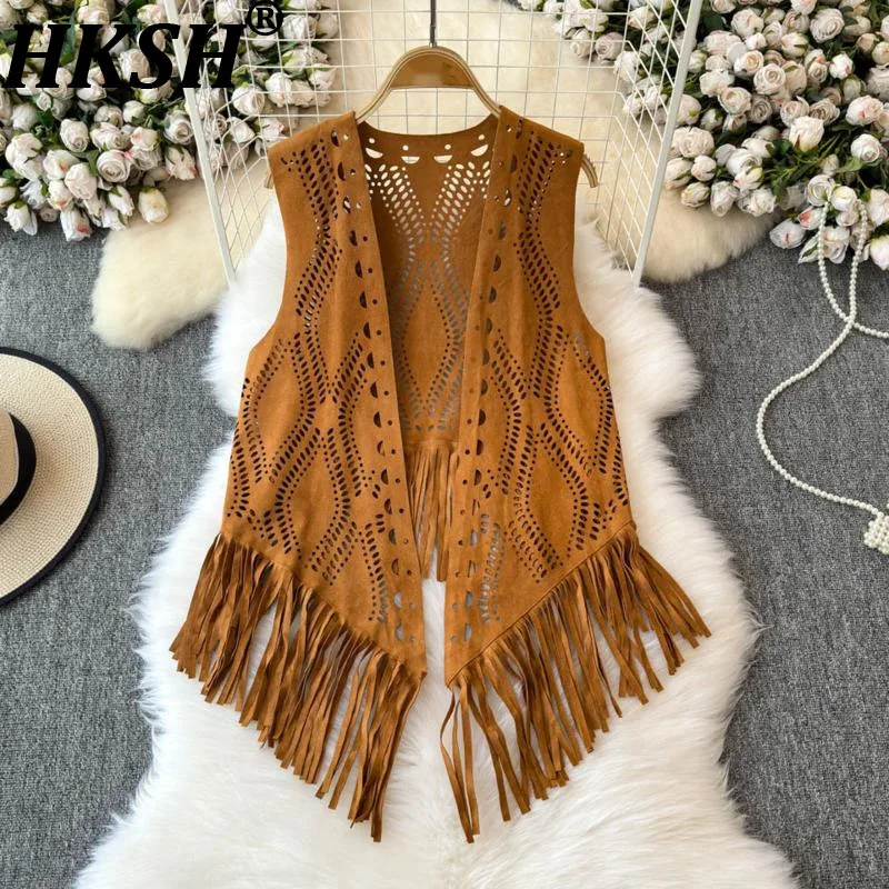 HKSH осенний новый женский шикарный жилет с открытой кисточкой и открытой строчкой, верхняя одежда без рукавов, уличная одежда, элегантное стильное пальто Ins HK9478
HKSH осенний новый женский шикарный жилет с открытой кисточкой и открытой строчкой, верхняя одежда без рукавов, уличная одежда, элегантное стильное пальто Ins HK9478