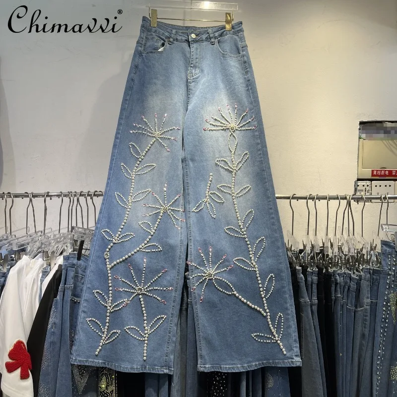 Vintage Handmade Beaded 3D Flower Wide-Leg Jeans Women 2025 Autumn New Fashion Retro Heavy High-Waist Streetwear Long Pants
Vintage Handmade Beaded 3D Flower Wide-Leg Jeans Women 2025 Autumn New Fashion Retro Heavy High-Waist Streetwear Long Pants