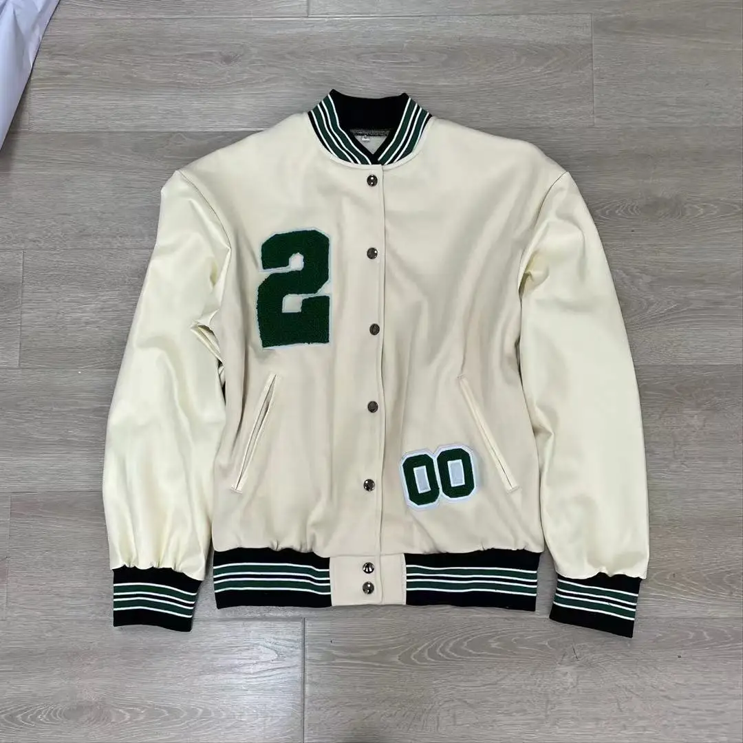 Embroidered Versatile Jacket For Women Streetwear Baseball Jacket Spliced PU Sleeves For Women Baseball Jacket For Men And Women
Embroidered Versatile Jacket For Women Streetwear Baseball Jacket Spliced PU Sleeves For Women Baseball Jacket For Men And Women
