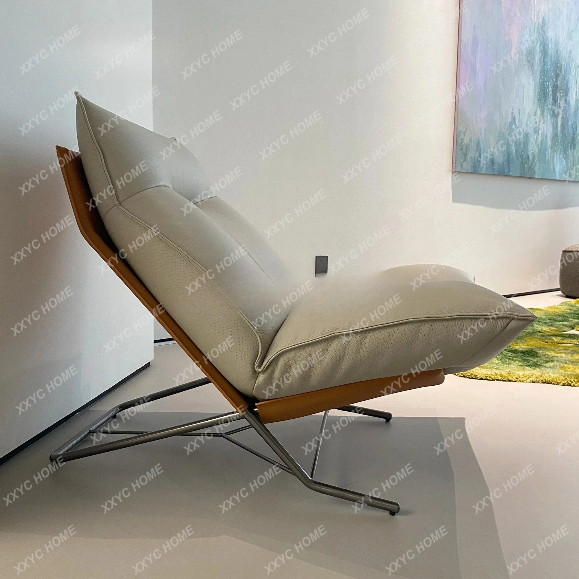 Genuine Leather Sofa Chair Modern Minimalist Living Room Lounge Chair Top Layer Cowhide Single Sofa Chair
Genuine Leather Sofa Chair Modern Minimalist Living Room Lounge Chair Top Layer Cowhide Single Sofa Chair