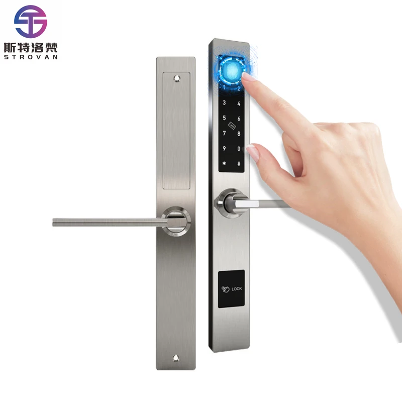 Biometric Fingerprint Smart Door Lock Sliding Glass Aluminium Frame Bluetooth APP Control TTLock Blue Tooth Cloud Data Storage
Biometric Fingerprint Smart Door Lock Sliding Glass Aluminium Frame Bluetooth APP Control TTLock Blue Tooth Cloud Data Storage