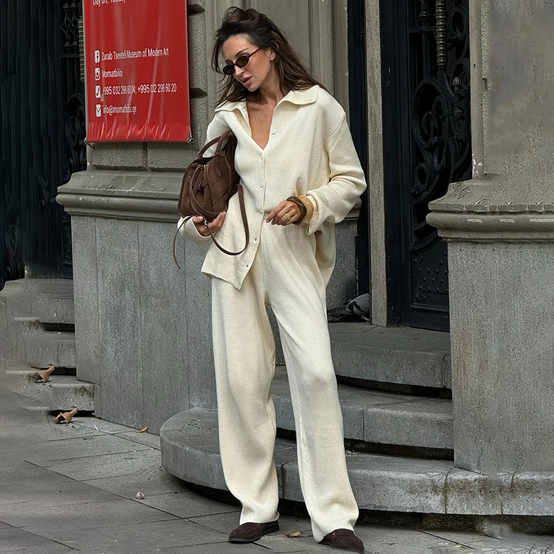 Tornova Knitted Cardigan Trousers Suit Women's Casual Long Sleeve Lapel Sweater Outwear Solid Casual 2025 Autumn Winter New Sets
Tornova Knitted Cardigan Trousers Suit Women's Casual Long Sleeve Lapel Sweater Outwear Solid Casual 2025 Autumn Winter New Sets
