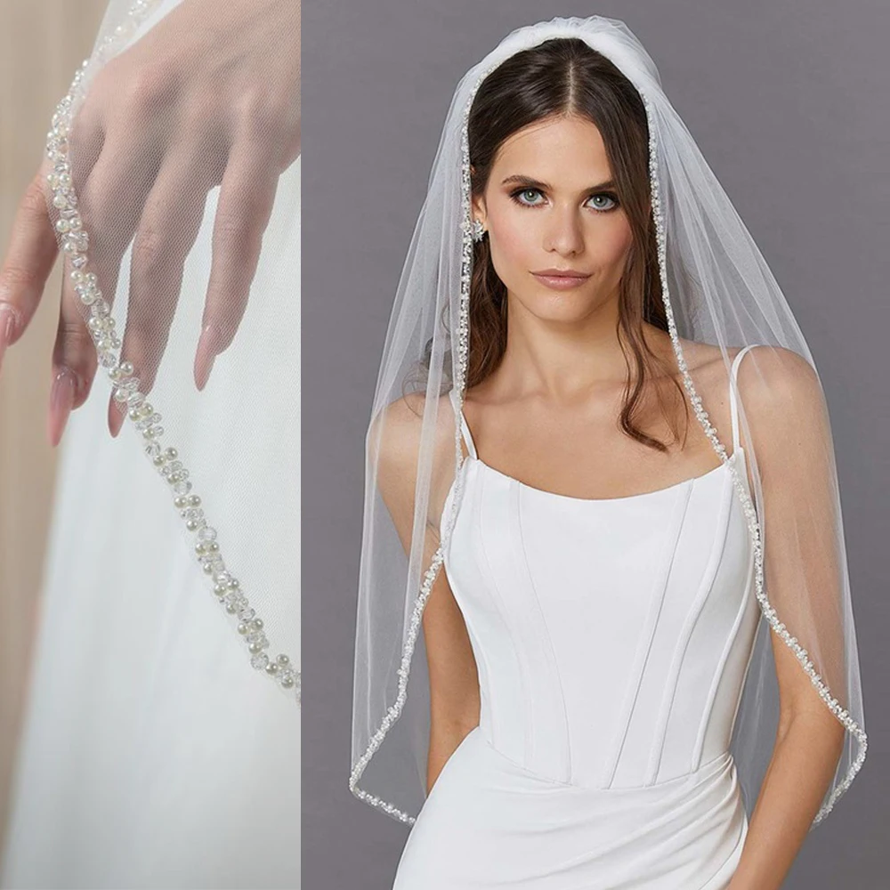 1 tire 1M 3M Long Floor Fingertip Beaded Rhinestone Pearl Handmade Exquisite Luxury Bridal Veil Accessories With Comb VP31
1 tire 1M 3M Long Floor Fingertip Beaded Rhinestone Pearl Handmade Exquisite Luxury Bridal Veil Accessories With Comb VP31