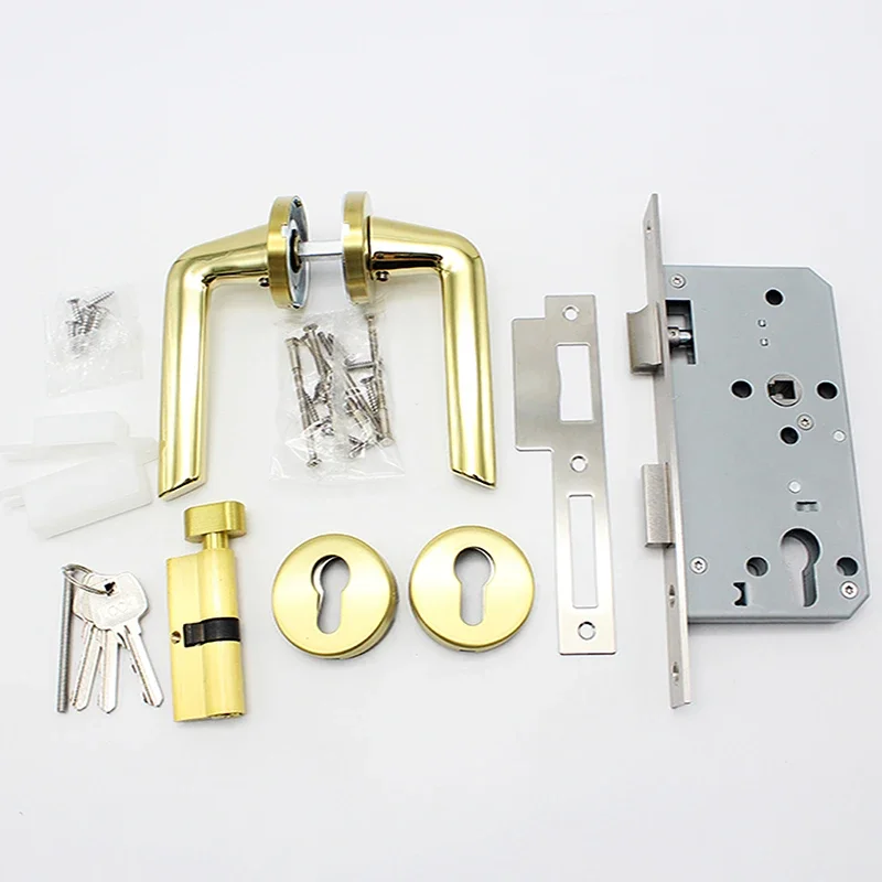 Complete Set Stainless Steel 304 Lever Handle Lock PVD Bright Gold Universal Interior Wooden Door Lock
Complete Set Stainless Steel 304 Lever Handle Lock PVD Bright Gold Universal Interior Wooden Door Lock