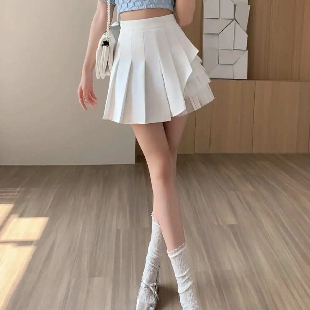 Solid Color Simple Pleated Mini Skirts High Waist Mesh A Line Short Skirts Patchwork Streetwear Women Mini Skirt Women
Solid Color Simple Pleated Mini Skirts High Waist Mesh A Line Short Skirts Patchwork Streetwear Women Mini Skirt Women