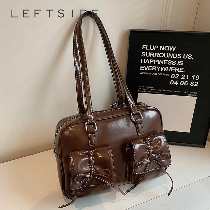 LEFTSIDE Small Bow Tie PU Leather Double Pockets Underarm Bags for Women 2024 Y2K New Luxury Shoulder Bag Females Handbags
LEFTSIDE Small Bow Tie PU Leather Double Pockets Underarm Bags for Women 2024 Y2K New Luxury Shoulder Bag Females Handbags