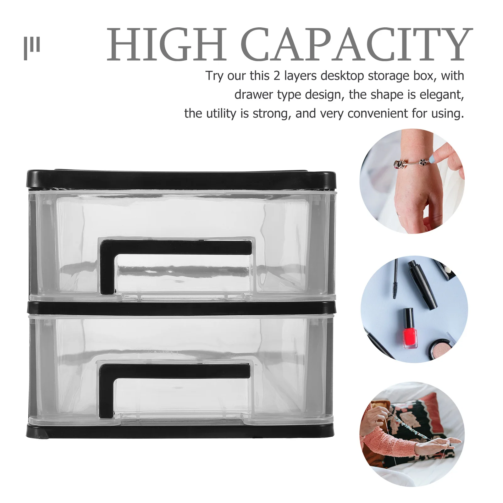 2-Layer Drawer Type Storage Box Black Transparent Desktop Organizer For Makeup Brushes Lipstick Cosmetics Sundries Plastic
2-Layer Drawer Type Storage Box Black Transparent Desktop Organizer For Makeup Brushes Lipstick Cosmetics Sundries Plastic
