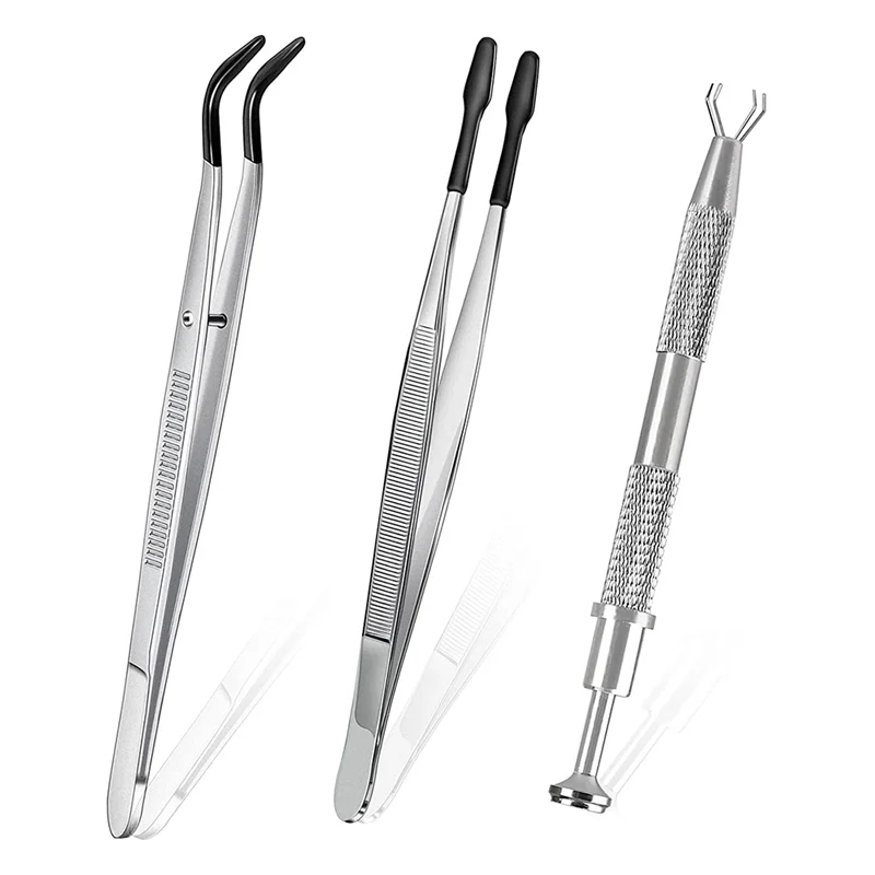 Rubber Tipped Tweezers, 4 Prongs Holder Diamond Claw Tweezers for DIY Crafts Hobby, Lab, Stamp Tweezer Tongs(3
Rubber Tipped Tweezers, 4 Prongs Holder Diamond Claw Tweezers for DIY Crafts Hobby, Lab, Stamp Tweezer Tongs(3