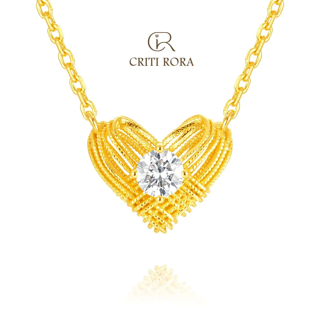 Lab Grown Diamond Heart Pendant Necklace-Heart Pendant with Filigree Craftsmanship, Gold Plated 925 Sterling Silver-CRITI RORA
Lab Grown Diamond Heart Pendant Necklace-Heart Pendant with Filigree Craftsmanship, Gold Plated 925 Sterling Silver-CRITI RORA