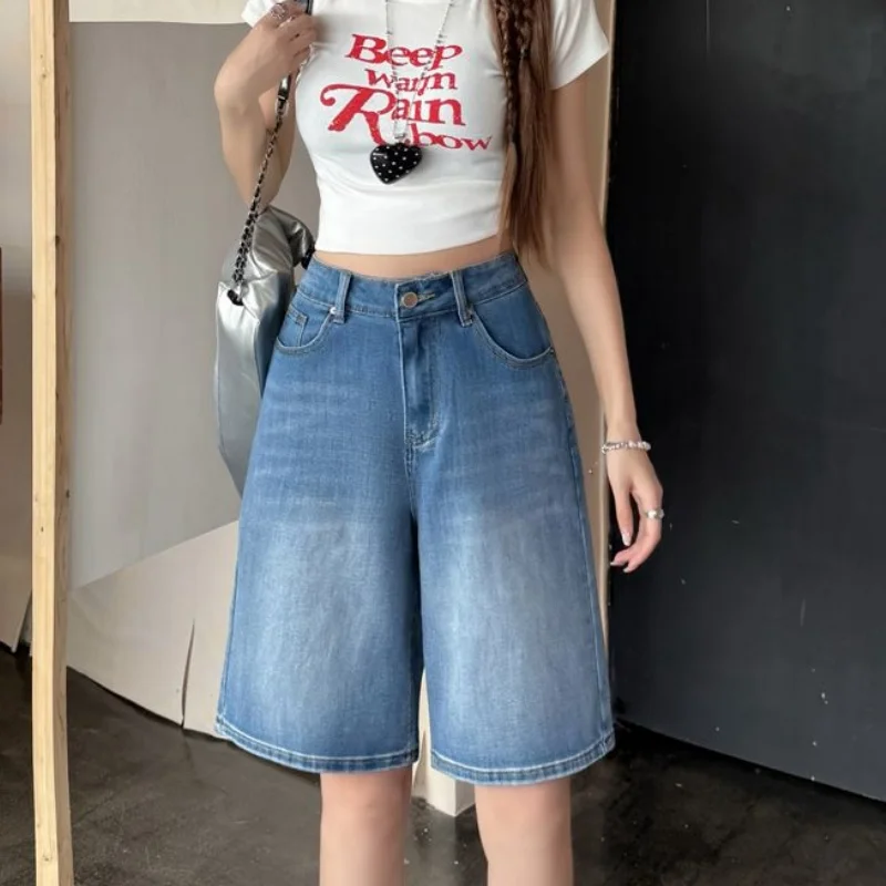 Summer Women Fashion Baggy Thin Jeans Female Retro High Waist Short Pants Girls Solid Color Knee Length Denim Pants
Summer Women Fashion Baggy Thin Jeans Female Retro High Waist Short Pants Girls Solid Color Knee Length Denim Pants
