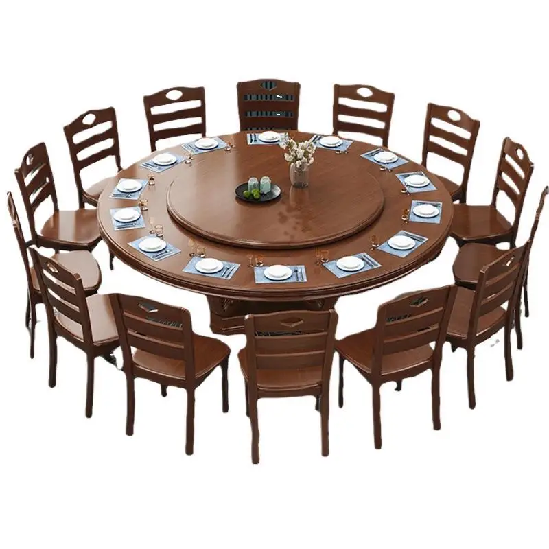 Solid wood large round table dining table and chair combination, modern simple household with turntable
Solid wood large round table dining table and chair combination, modern simple household with turntable