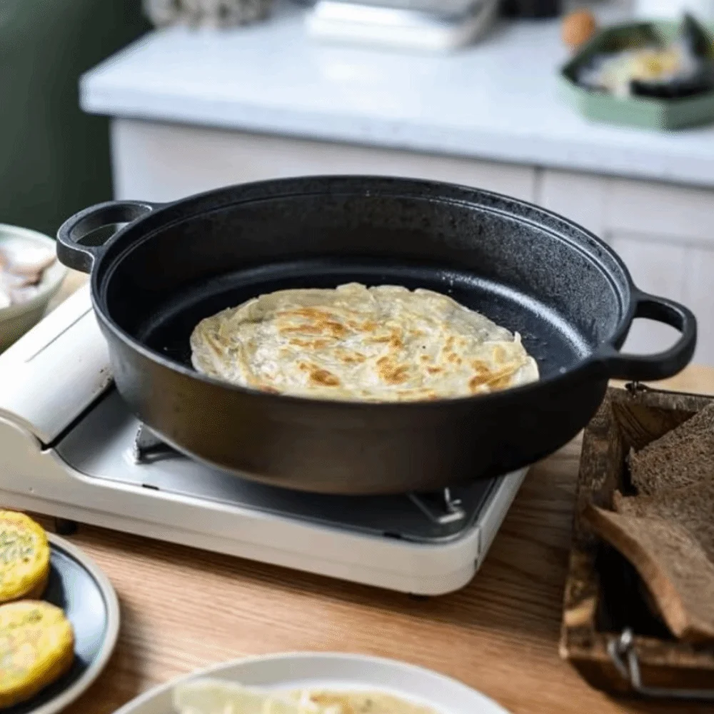 Non-Stick Cast Iron Skillet Flat Bottomed Double Handle Stir-fry Pan Thickened Non-coated Frying Pan Induction Cooker
Non-Stick Cast Iron Skillet Flat Bottomed Double Handle Stir-fry Pan Thickened Non-coated Frying Pan Induction Cooker