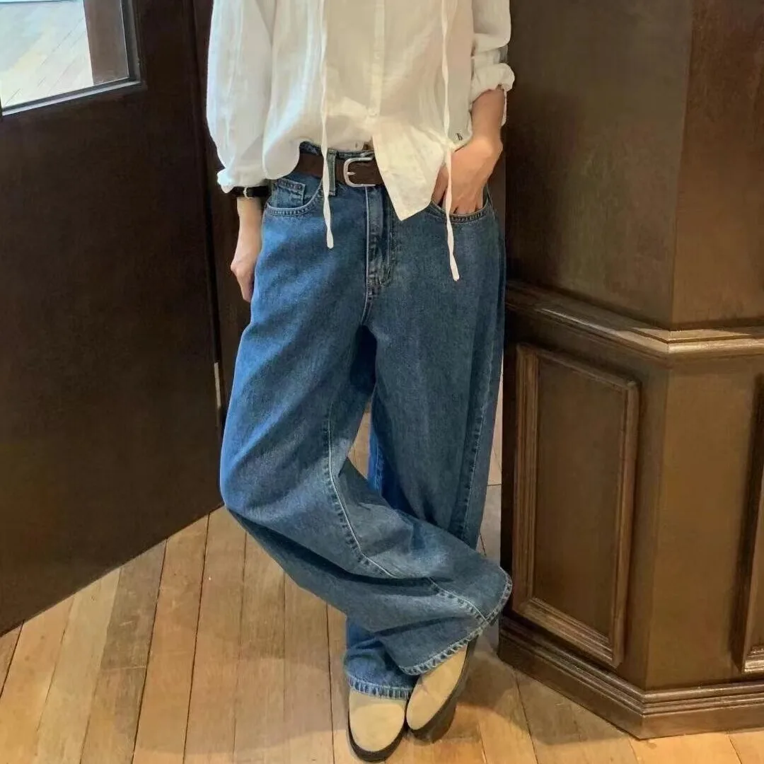 Джинсы с высокой талией, прямые, стройнящие, повседневные, длинные брюки, корейский стиль, женские джинсовые брюки из хлопковой ткани
Джинсы с высокой талией, прямые, стройнящие, повседневные, длинные брюки, корейский стиль, женские джинсовые брюки из хлопковой ткани