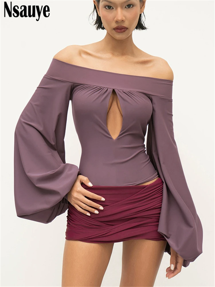 Nsauye Sexy Women 2025 Fashion Off Shoulder Y2K Club Cropped T Shirt Tops Summer Long Puff Sleeve Elegant Blouse Shirt Outfits
Nsauye Sexy Women 2025 Fashion Off Shoulder Y2K Club Cropped T Shirt Tops Summer Long Puff Sleeve Elegant Blouse Shirt Outfits