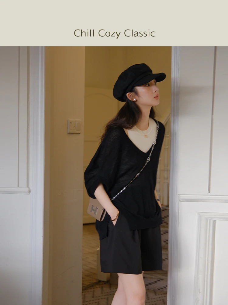 ChillCozy Women's Knitted Alpaca Wool Blend Vest ort Sve V-Ne Loose Batwing Top Layering Faion Spring 2023
ChillCozy Women's Knitted Alpaca Wool Blend Vest ort Sve V-Ne Loose Batwing Top Layering Faion Spring 2023