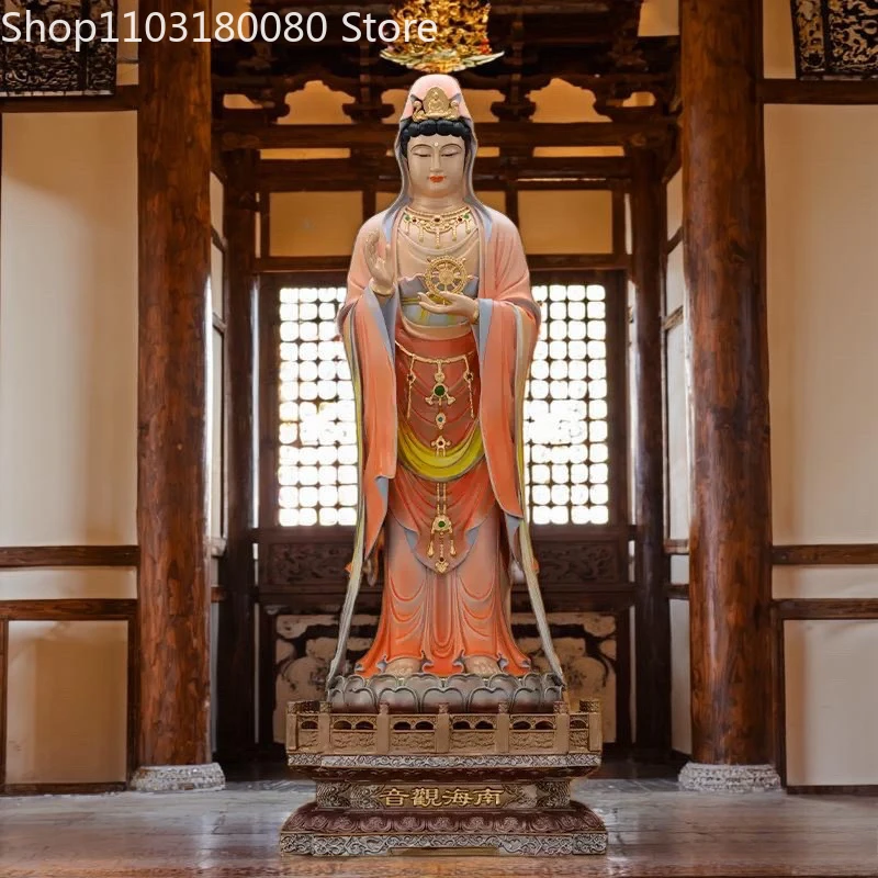 48cm Copper Hand painting Nanhai Guanyin Buddha statue sculpture
48cm Copper Hand painting Nanhai Guanyin Buddha statue sculpture