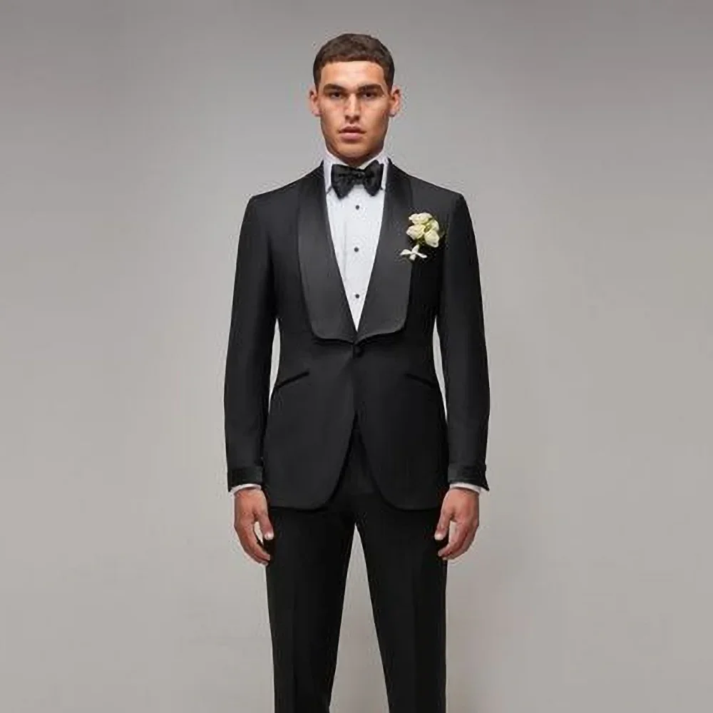 Formal Shawl Lapel One Button Suits for Men Classic Black 2 Piece Blazer with Pants Fashion Prom Party Banquet Wedding Tuxedo
Formal Shawl Lapel One Button Suits for Men Classic Black 2 Piece Blazer with Pants Fashion Prom Party Banquet Wedding Tuxedo