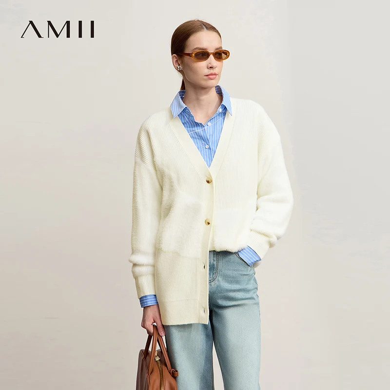Amii Cardigan For Women 2025 Winter New Loose Elastic Long Sleeves Top V-neck Knit Wool Versatile Thick Warm Cardigan 12544119
Amii Cardigan For Women 2025 Winter New Loose Elastic Long Sleeves Top V-neck Knit Wool Versatile Thick Warm Cardigan 12544119