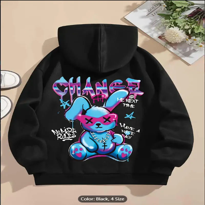 Повседневная толстовка с капюшоном на шнурке для женщин, идеально подходит для зимы и осени, свободная посадка, с длинными рукавами, теплая нечеткая буква, графический дизайн 
Повседневная толстовка с капюшоном на шнурке для женщин, идеально подходит для зимы и осени, свободная посадка, с длинными рукавами, теплая нечеткая буква, графический дизайн