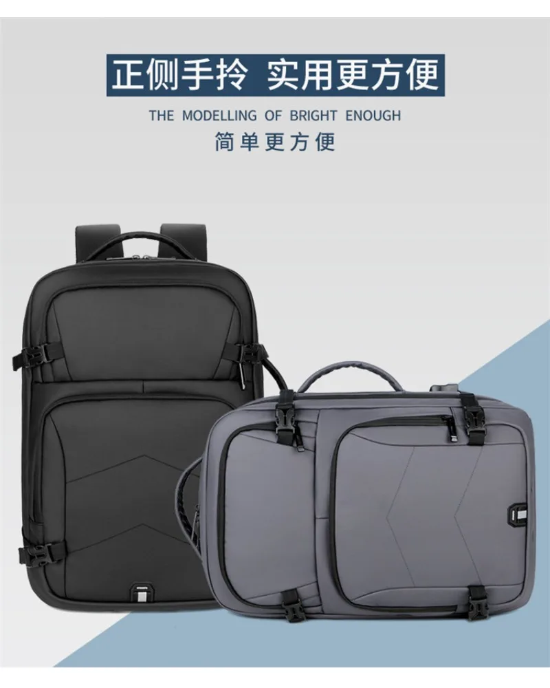 Gray expandable travel laptop backpack with compression straps multi compartment design water resistant fabric for work travel
Gray expandable travel laptop backpack with compression straps multi compartment design water resistant fabric for work travel