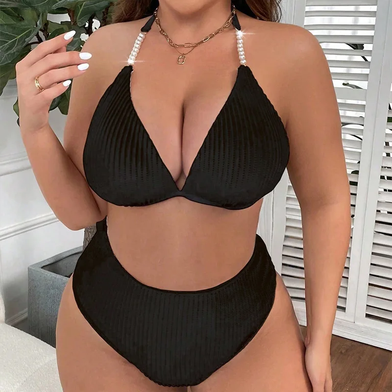 2024 New Suspender Neck Large Size Beach Swimsuit Women's Solid Color High Waist Sexy Bikini Swimsuit Sexy Plus Size Swimwear
2024 New Suspender Neck Large Size Beach Swimsuit Women's Solid Color High Waist Sexy Bikini Swimsuit Sexy Plus Size Swimwear