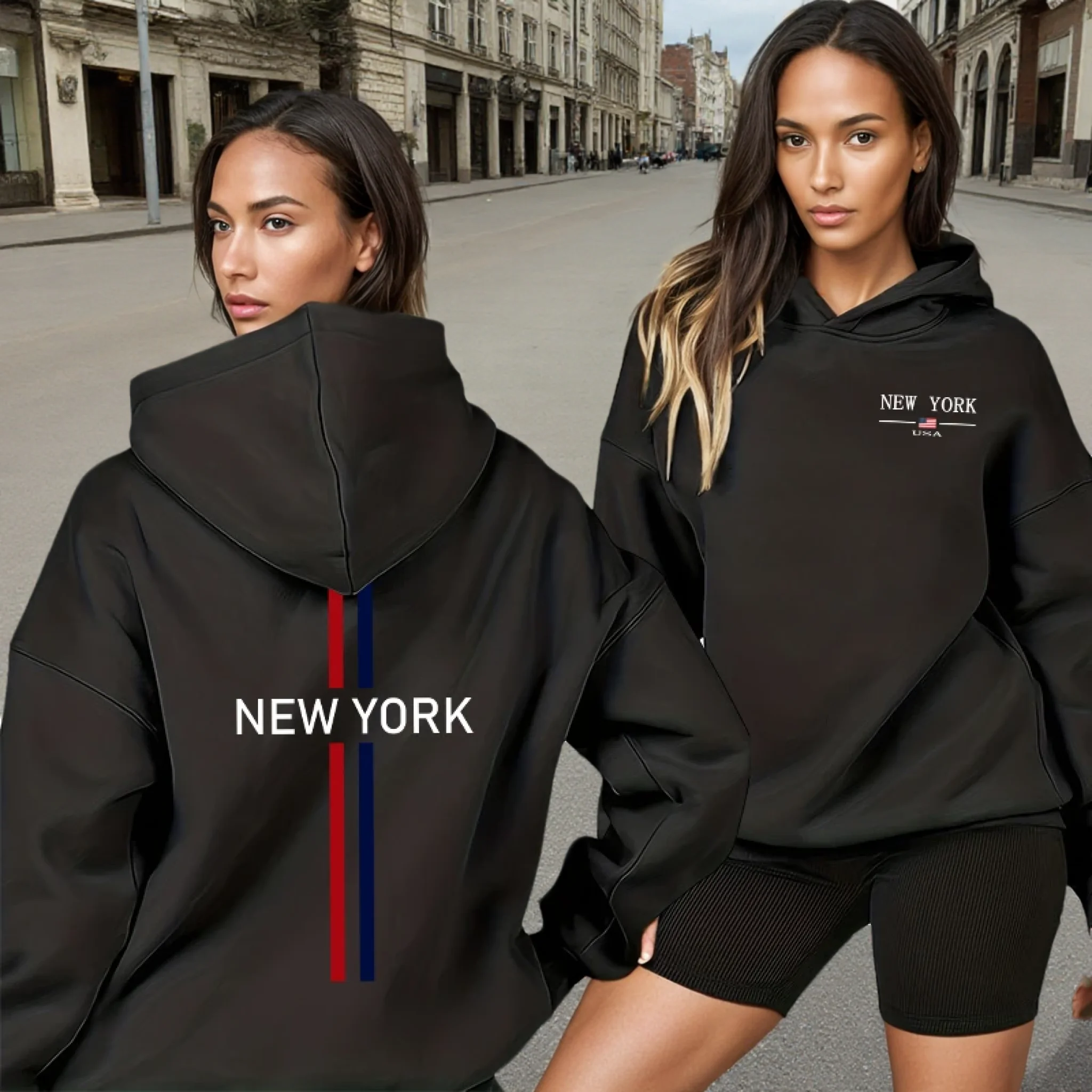 Women's Casual Hoodie Loose Fit Pullover, Soft Streetwear Sweatshirt for Women, Cozy Lounge Wear Hooded Top for Home Outdoor Da 
Women's Casual Hoodie Loose Fit Pullover, Soft Streetwear Sweatshirt for Women, Cozy Lounge Wear Hooded Top for Home Outdoor Da