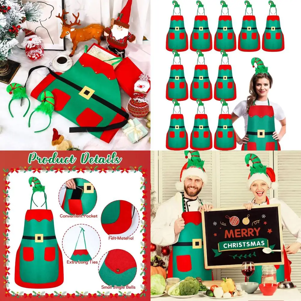 Рождественский фартук эльфа и повязка на голову для взрослых — 24 предмета, принадлежности для кухонных костюмов
Рождественский фартук эльфа и повязка на голову для взрослых — 24 предмета, принадлежности для кухонных костюмов