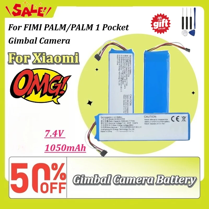 New GH3DC01FM 7.4V 1050mAh Li-ion Replacement Battery for Xiaomi for FIMI PALM/PALM 1 Pocket Gimbal Camera with Free Tools
New GH3DC01FM 7.4V 1050mAh Li-ion Replacement Battery for Xiaomi for FIMI PALM/PALM 1 Pocket Gimbal Camera with Free Tools