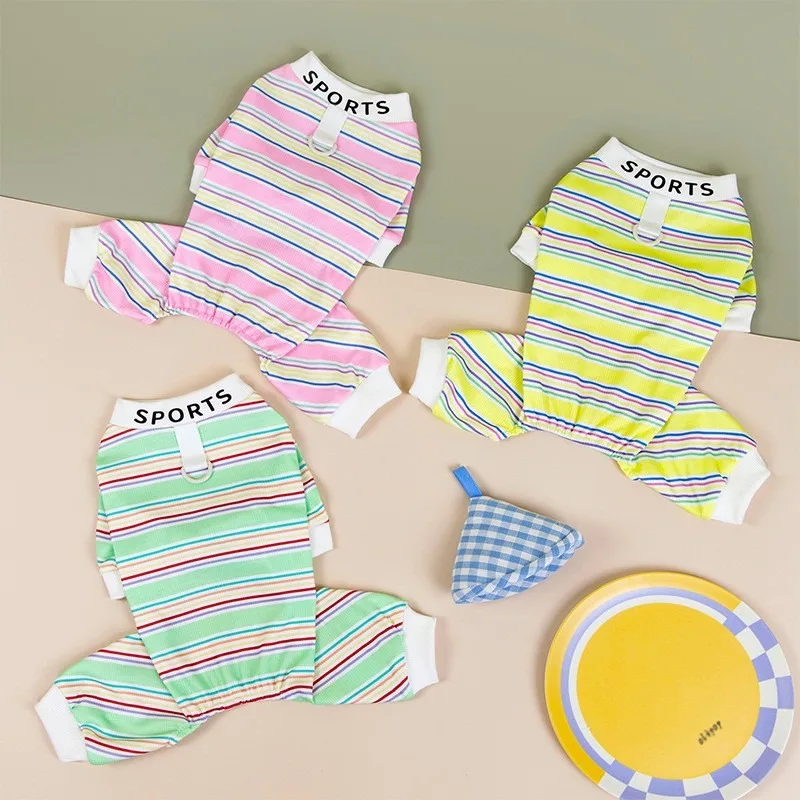 Spring and Summer Striped Dog Four Legs Loungewear Thin Breathable Teddy Cat Pet Clothes Puppy Outfit XS-XL
Spring and Summer Striped Dog Four Legs Loungewear Thin Breathable Teddy Cat Pet Clothes Puppy Outfit XS-XL