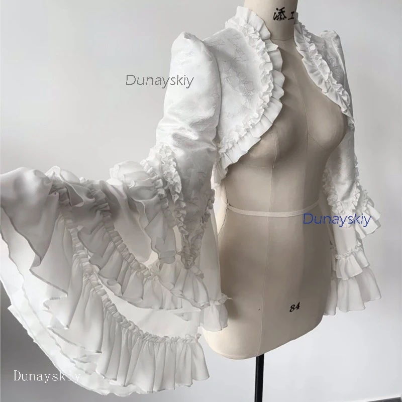 Gothic Party Vampire Lolita Ouji Layering Set Flared Puff Sleeve Blouse Lace Trim Waistcoat Long Sleeve Coat, Jirai Kei Outfit
Gothic Party Vampire Lolita Ouji Layering Set Flared Puff Sleeve Blouse Lace Trim Waistcoat Long Sleeve Coat, Jirai Kei Outfit