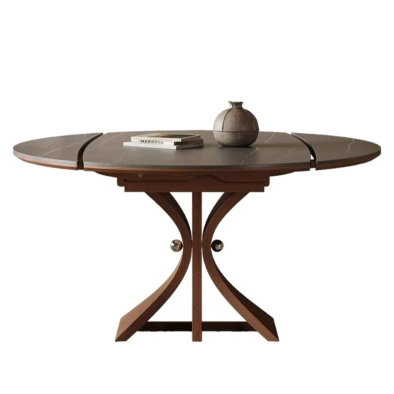French retro solid wood folding dining table retractable variable round table 2025 new American medieval small apartment round
French retro solid wood folding dining table retractable variable round table 2025 new American medieval small apartment round