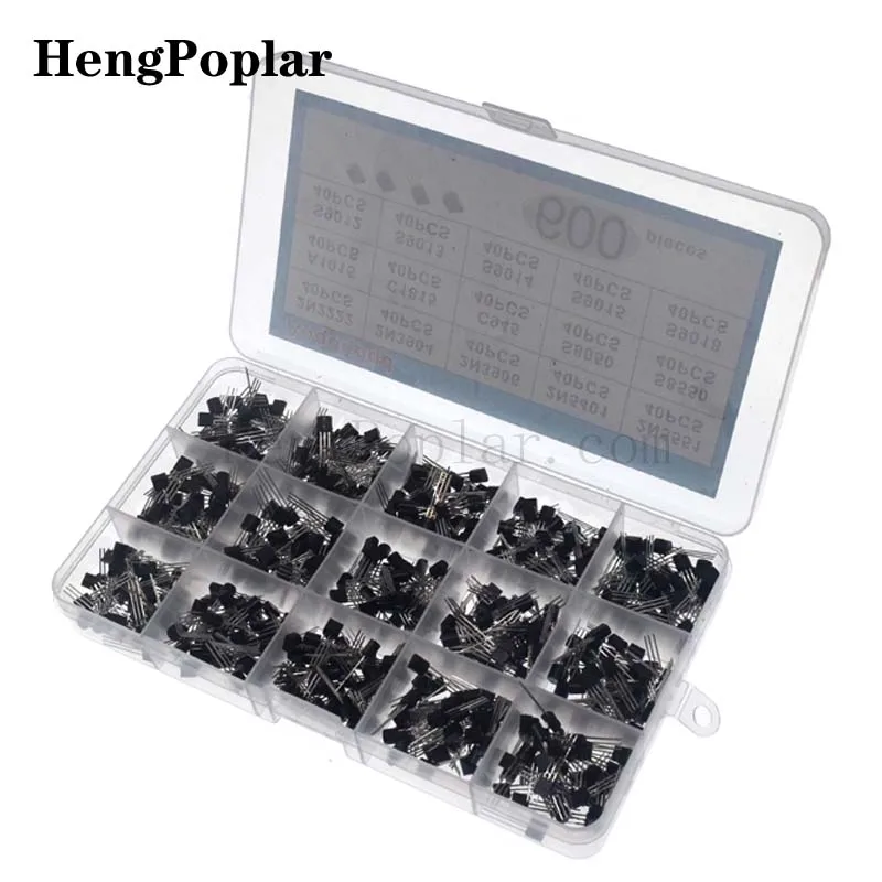 600pcs 15 Kinds Of Values Transistor TO-92 NPN PNP Kit Set 30-160V 50-1000mA NPN / PNP
600pcs 15 Kinds Of Values Transistor TO-92 NPN PNP Kit Set 30-160V 50-1000mA NPN / PNP