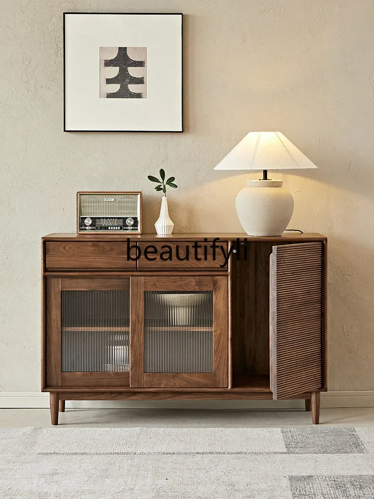 North American black walnut side cabinet, all solid wood, Nordic simple restaurant glass locker
North American black walnut side cabinet, all solid wood, Nordic simple restaurant glass locker