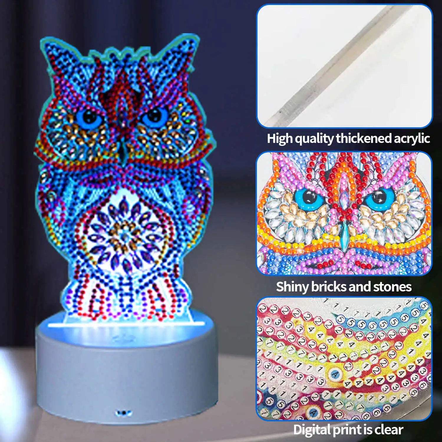 New Children's Educational Acrylic Diamond Painting Handmade DIY Full Diamond LED Night Light Diamond Decorative Painting Set
New Children's Educational Acrylic Diamond Painting Handmade DIY Full Diamond LED Night Light Diamond Decorative Painting Set