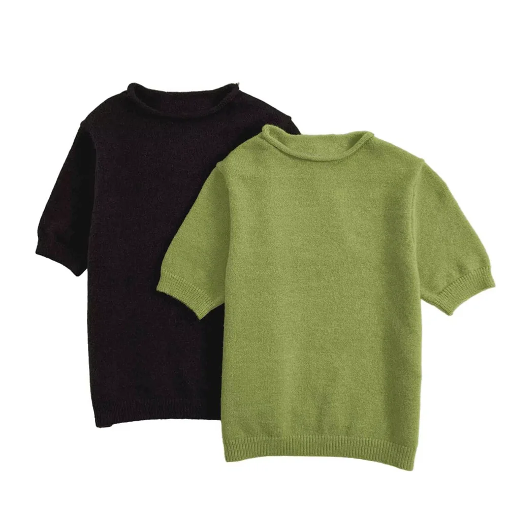 UNIZERA Women's Soft Short Sleeve Knitted Shirt Round Neck Solid Color Decoration Spring/Summer New Product Women's Wear
UNIZERA Women's Soft Short Sleeve Knitted Shirt Round Neck Solid Color Decoration Spring/Summer New Product Women's Wear